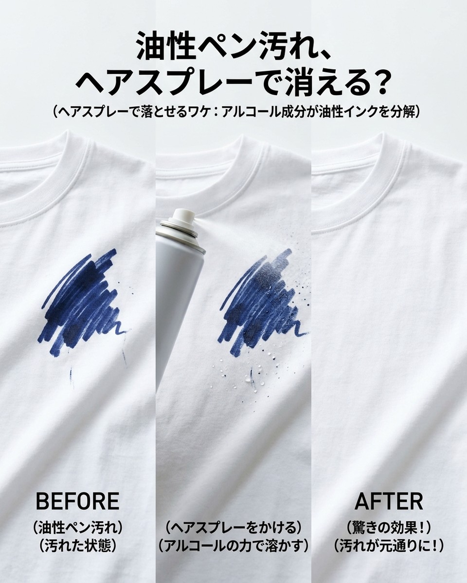 ヘアスプレーで油性ペン汚れを落とす方法と注意点