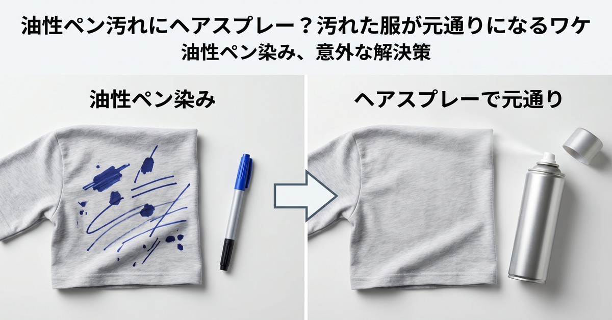 油性ペン汚れにヘアスプレー？衣類が元通りになるメカニズムと実践